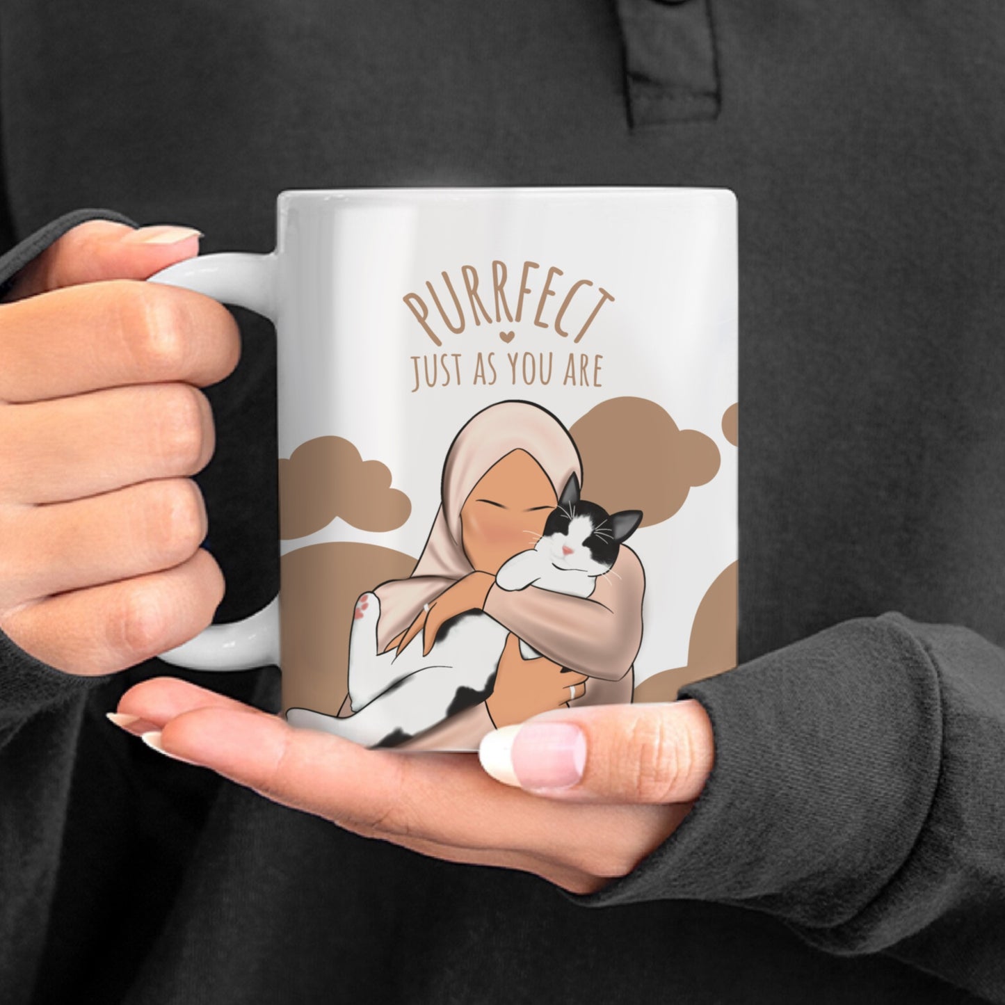 Cat Hijabi Quote Islamic Mug & Coaster