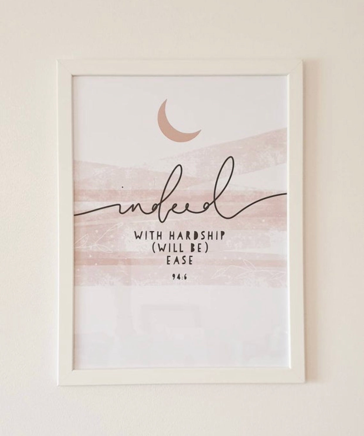 Islamic Pink Moon 94:6 Print