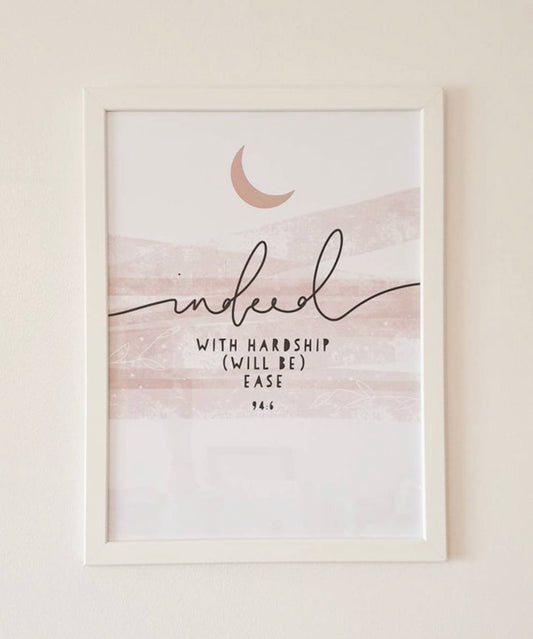 Islamic Pink Moon 94:6 Print