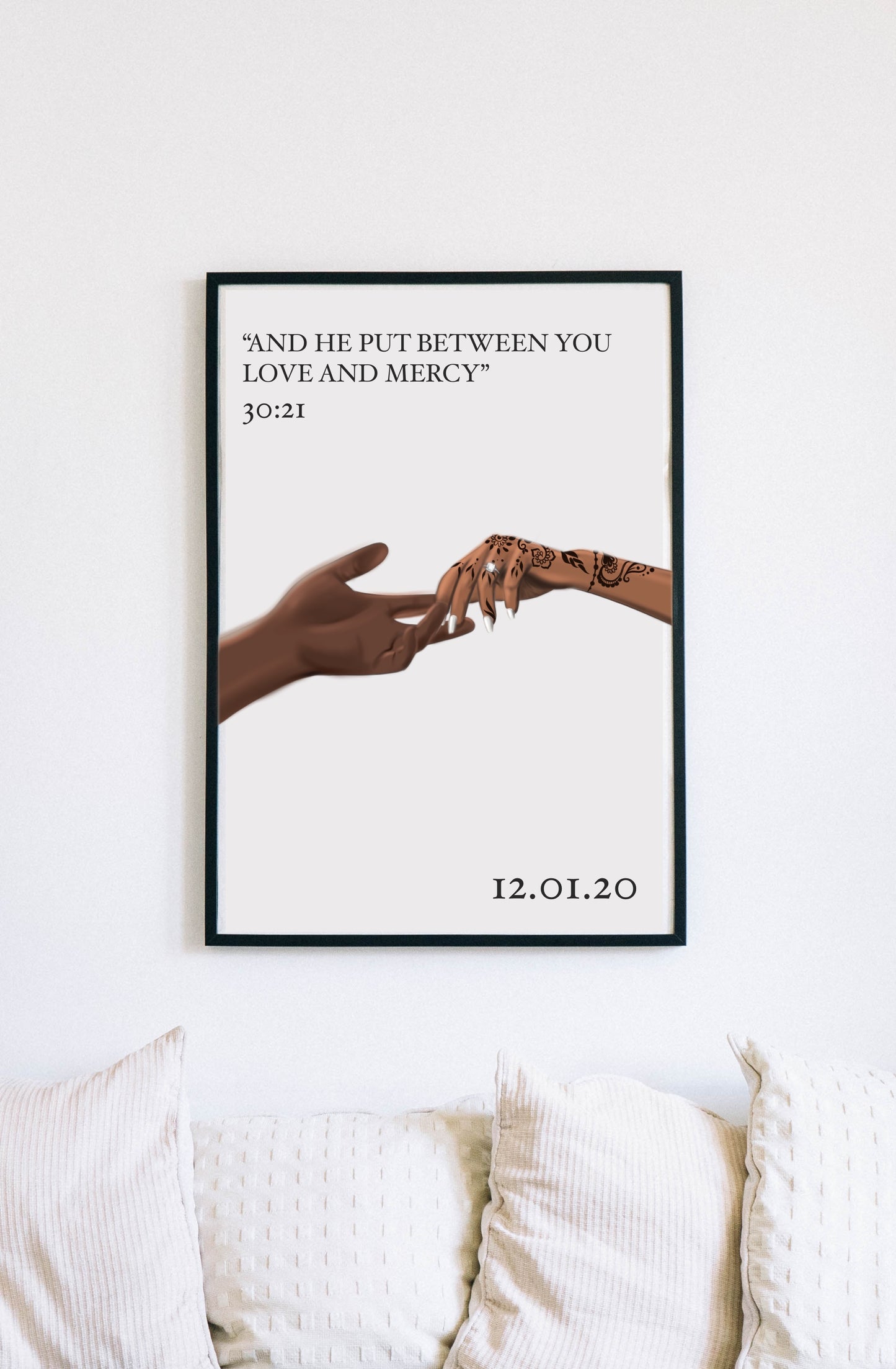 Islamic Verse Couples Marital Henna Hands Print