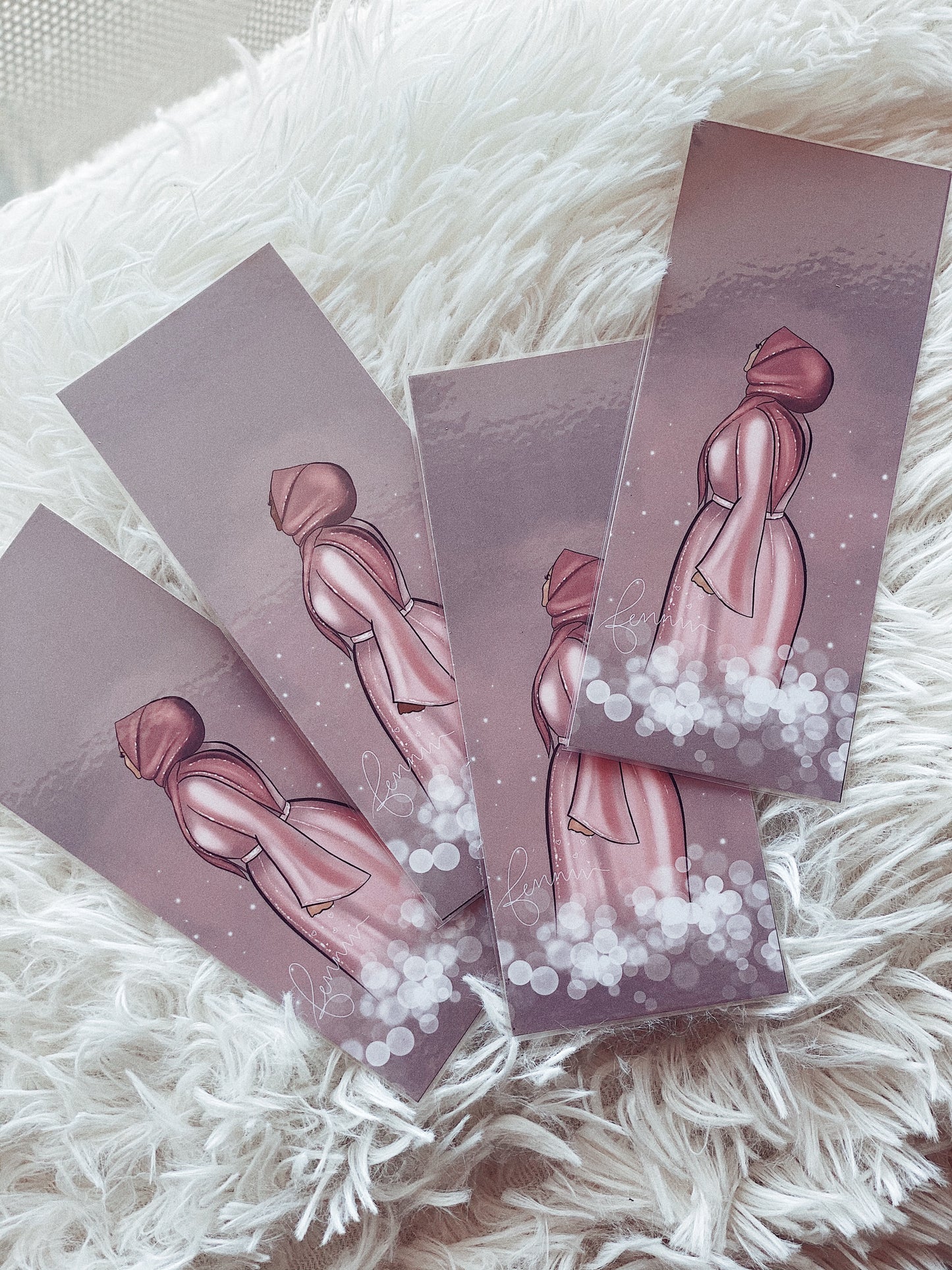 Pretty in Pink Bookmark (Optional Skin Tones)