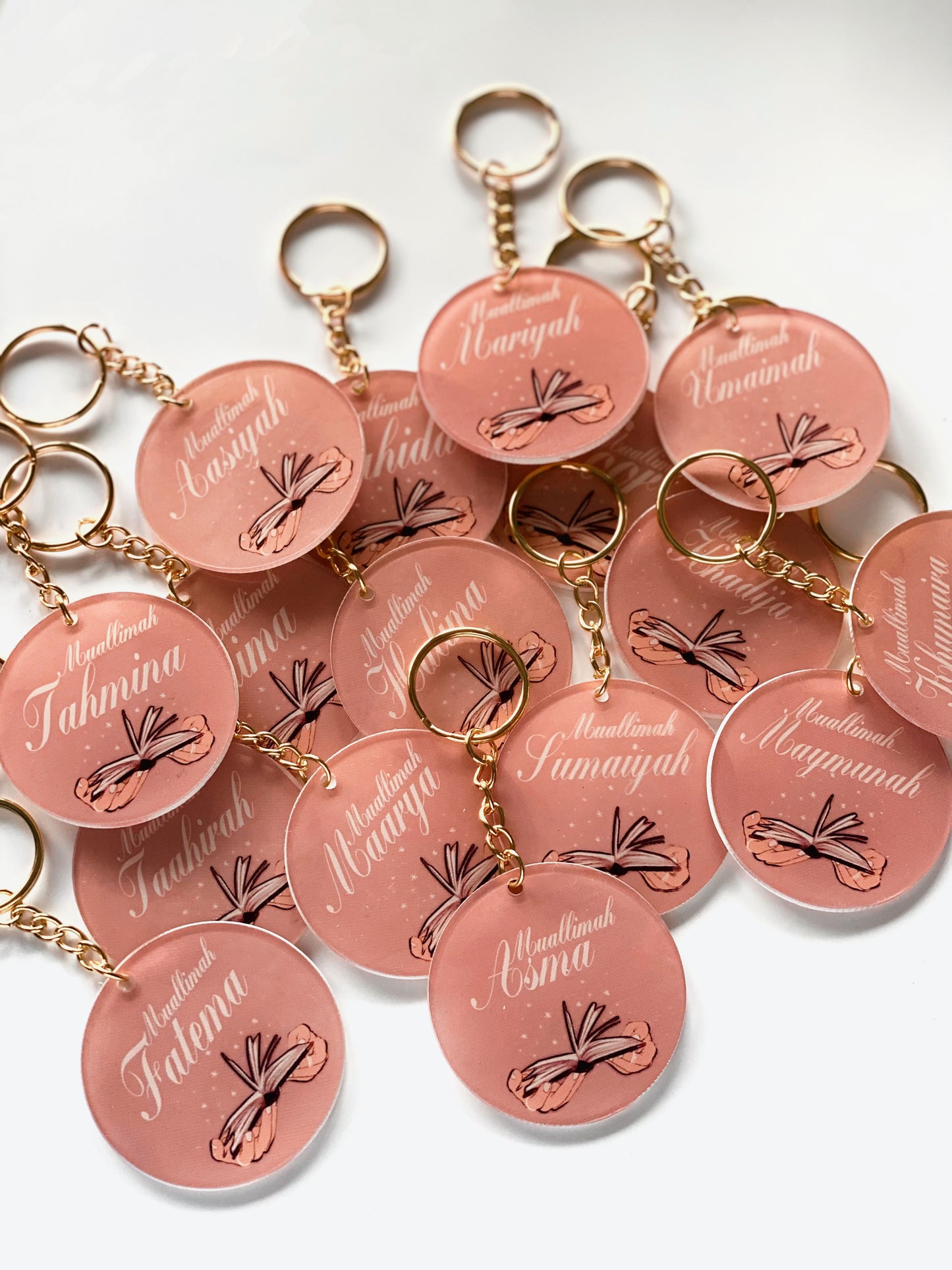 Teacher/Student Pink Personalised Book Acrylic Keychain