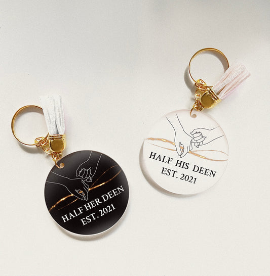 Islamic Couples Personalised Set of 2 Keychains
