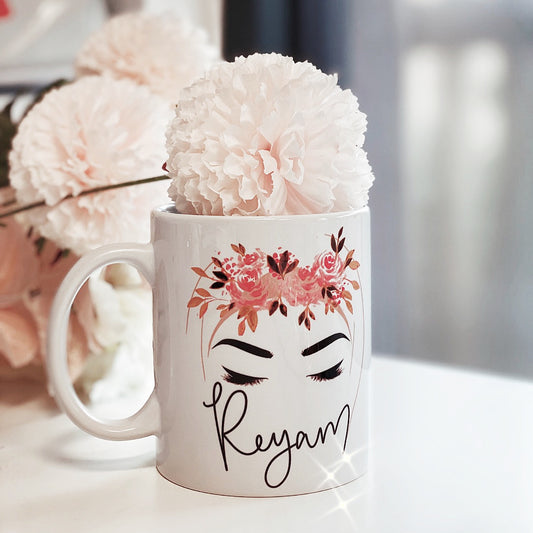 Personalized Floral Hijabi Name Mug