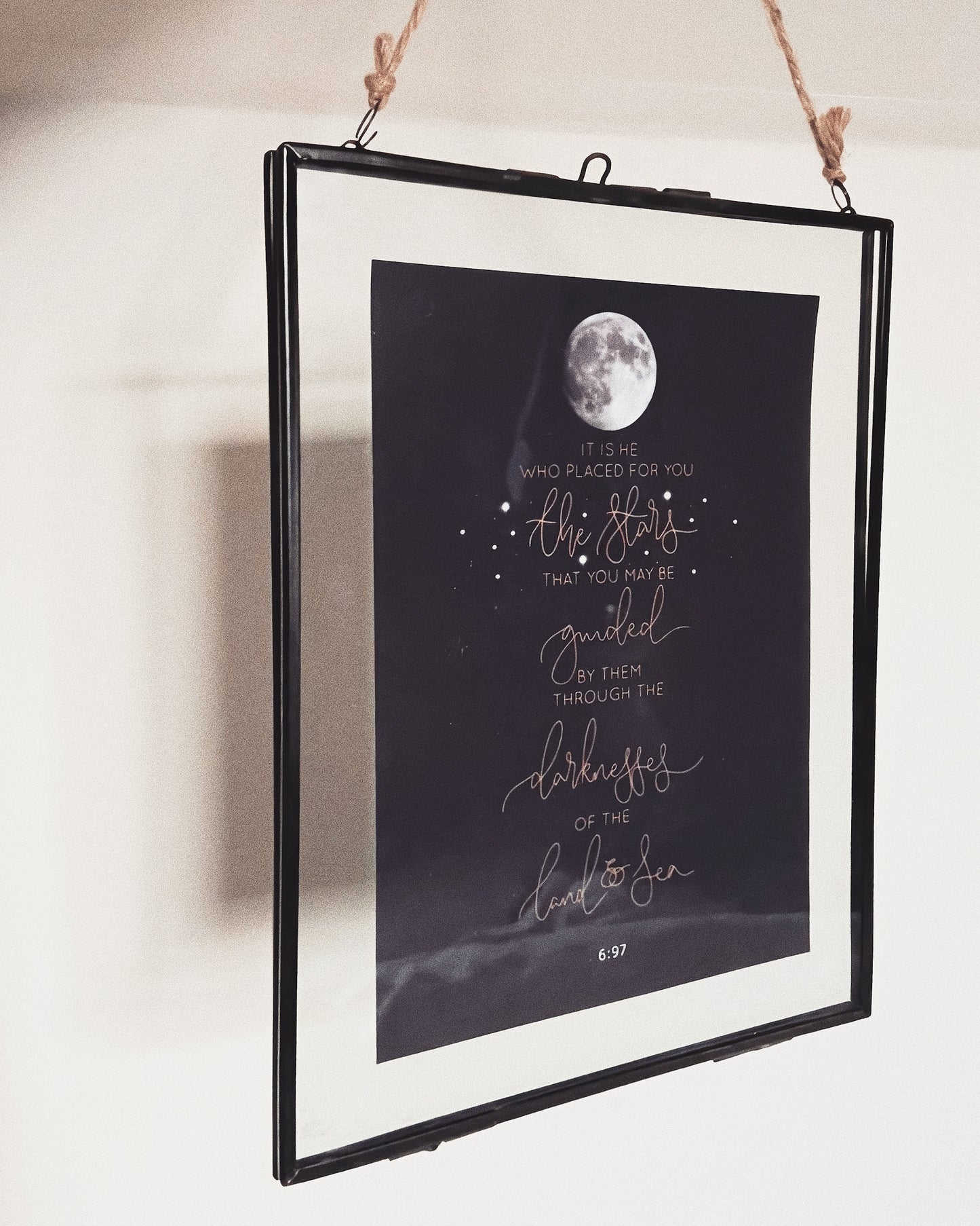 Qur’an 6:97 Black Moon Print
