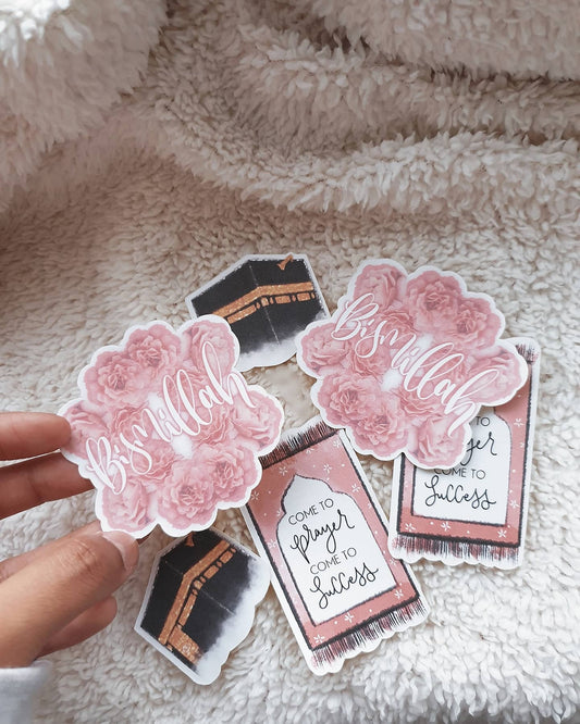 Pack of 6 Pink Themed Islamic Stickers