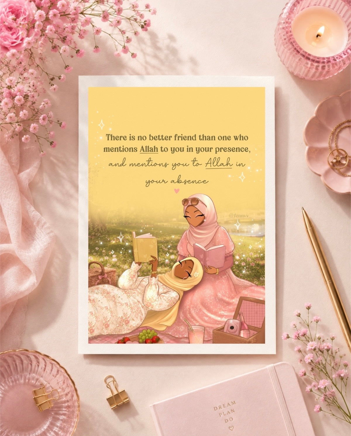 Set of 5 x A5 Islamic Girly Art Prints, Women’s Motivational Quotes, Muslimah Gift