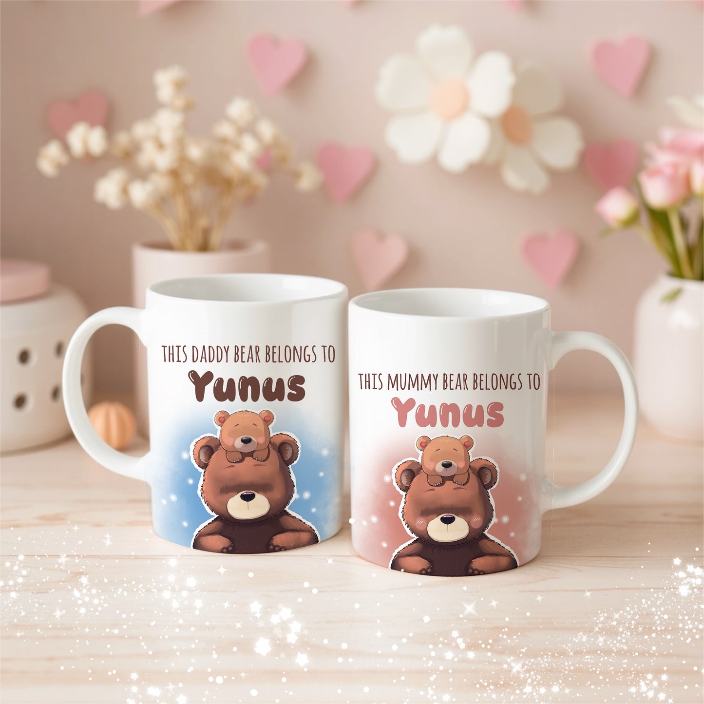 Daddy Bear + Mummy Bear Personalized Couple Mugs