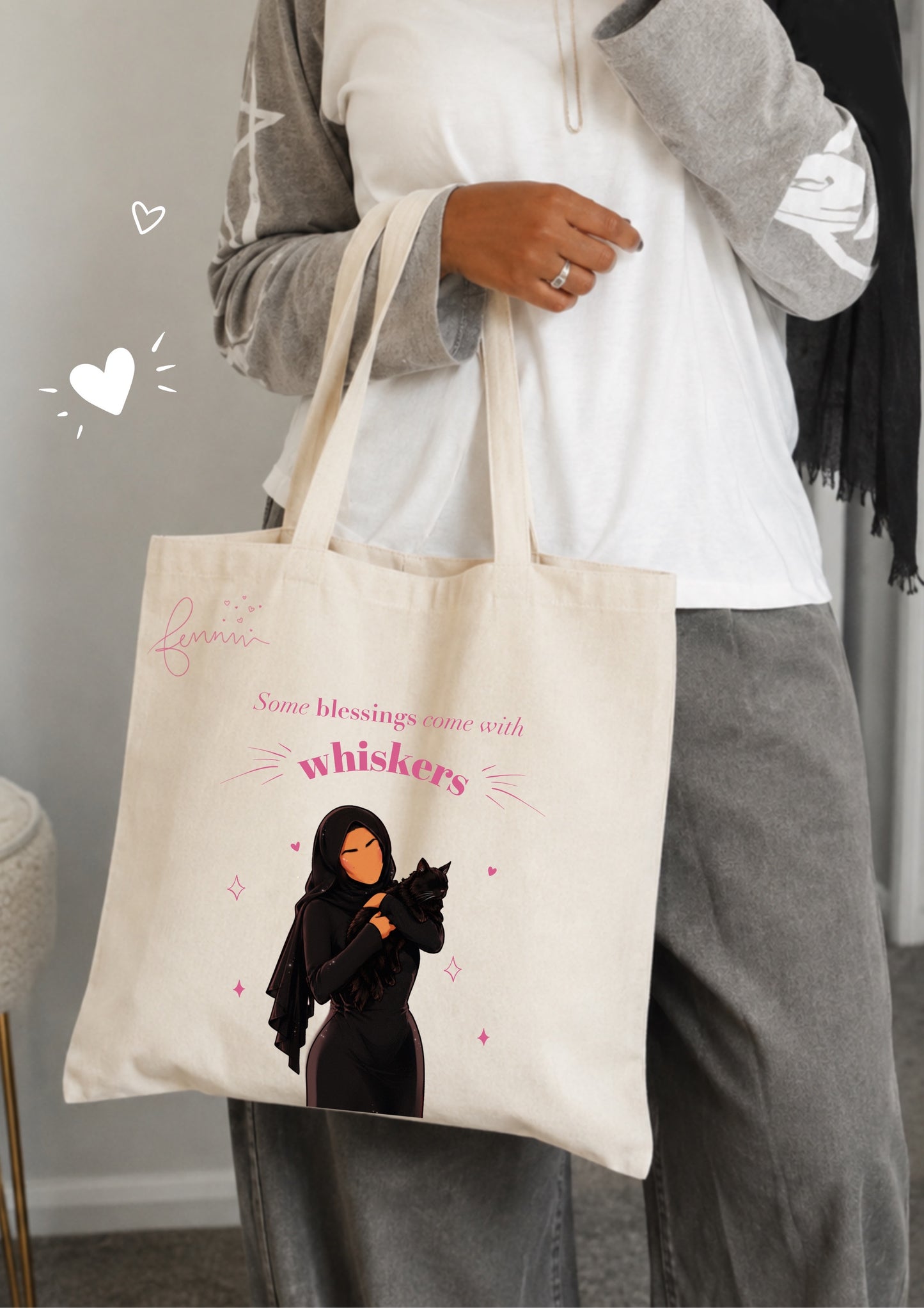 Cat Mum Hijabi Tote Bag