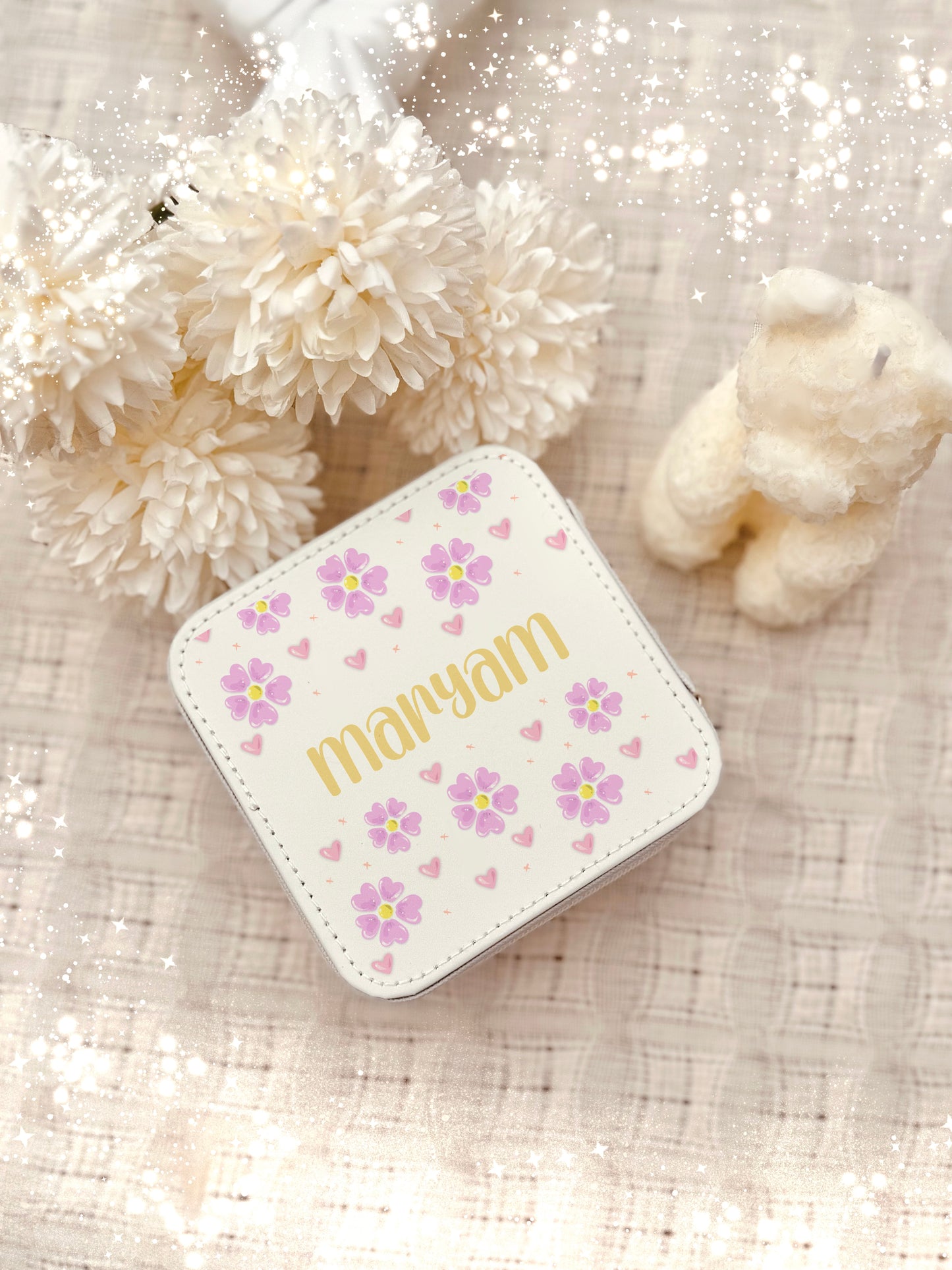 Personalised Floral Jewellery Box (10x10cm)