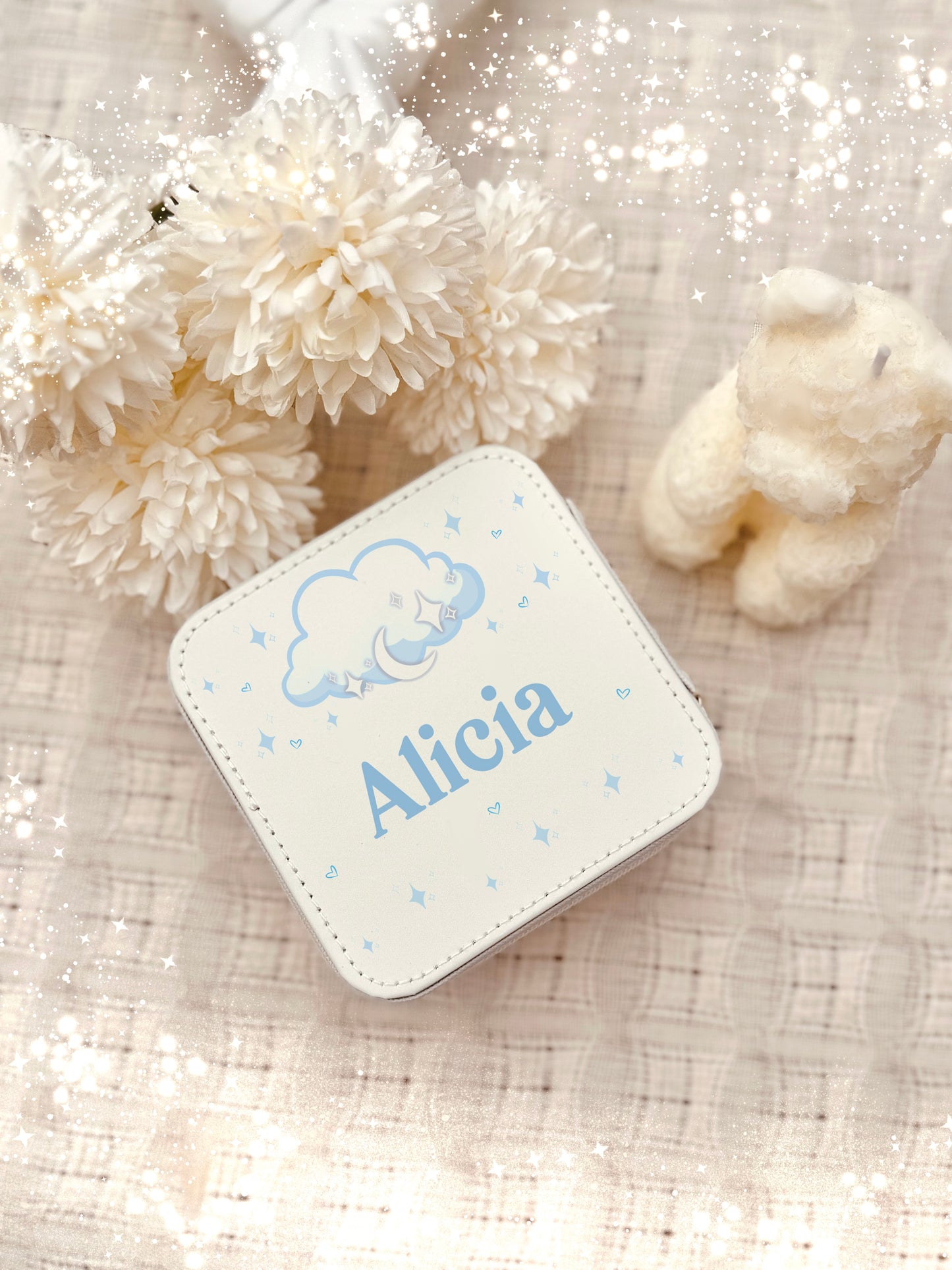 Personalised Mini Moon and Stars Jewellery Box (10x10cm)