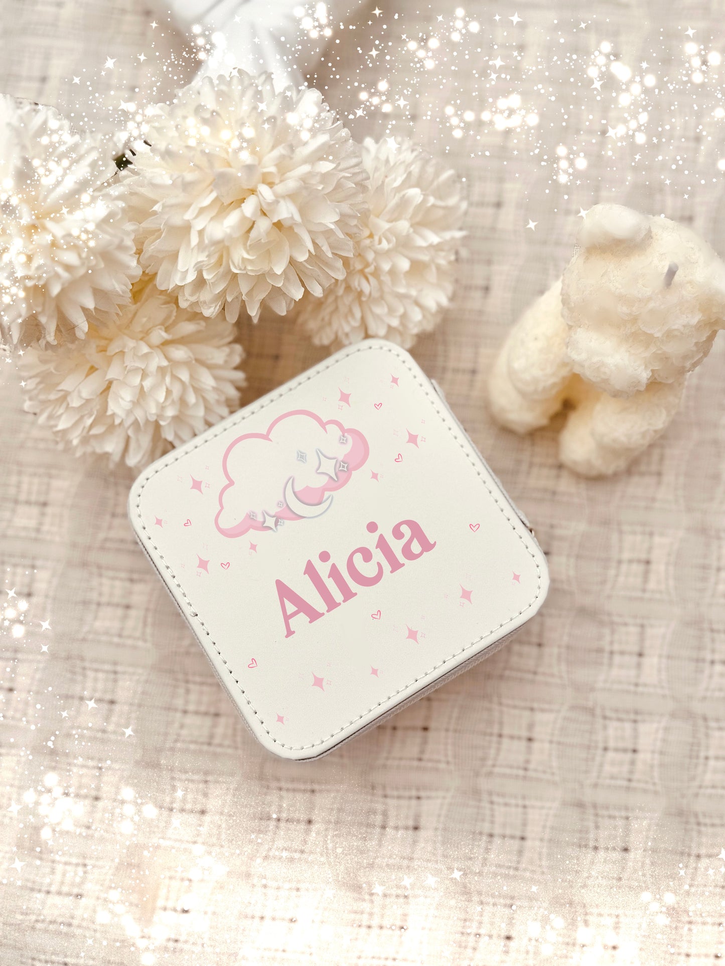 Personalised Mini Moon and Stars Jewellery Box (10x10cm)