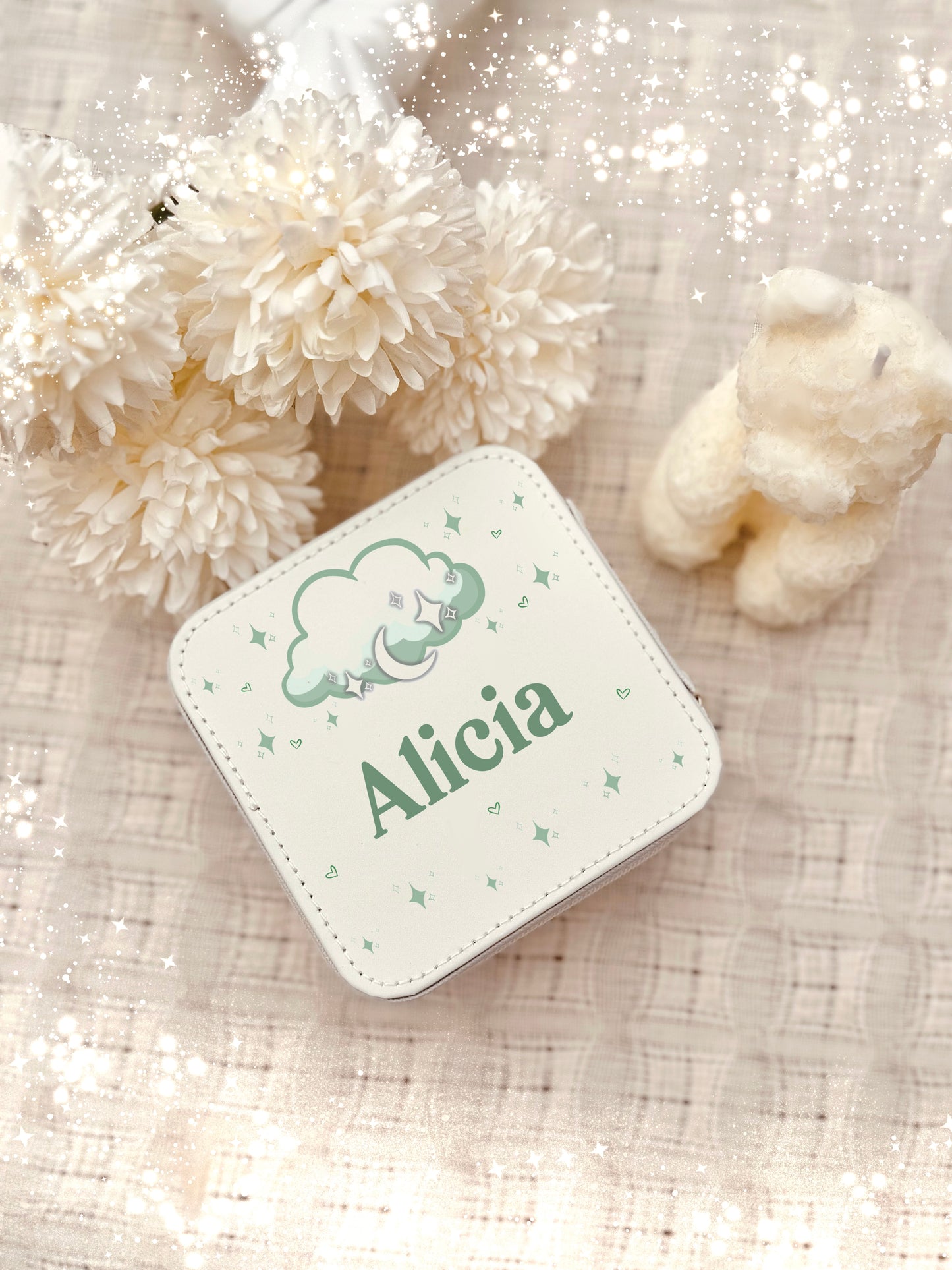 Personalised Mini Moon and Stars Jewellery Box (10x10cm)