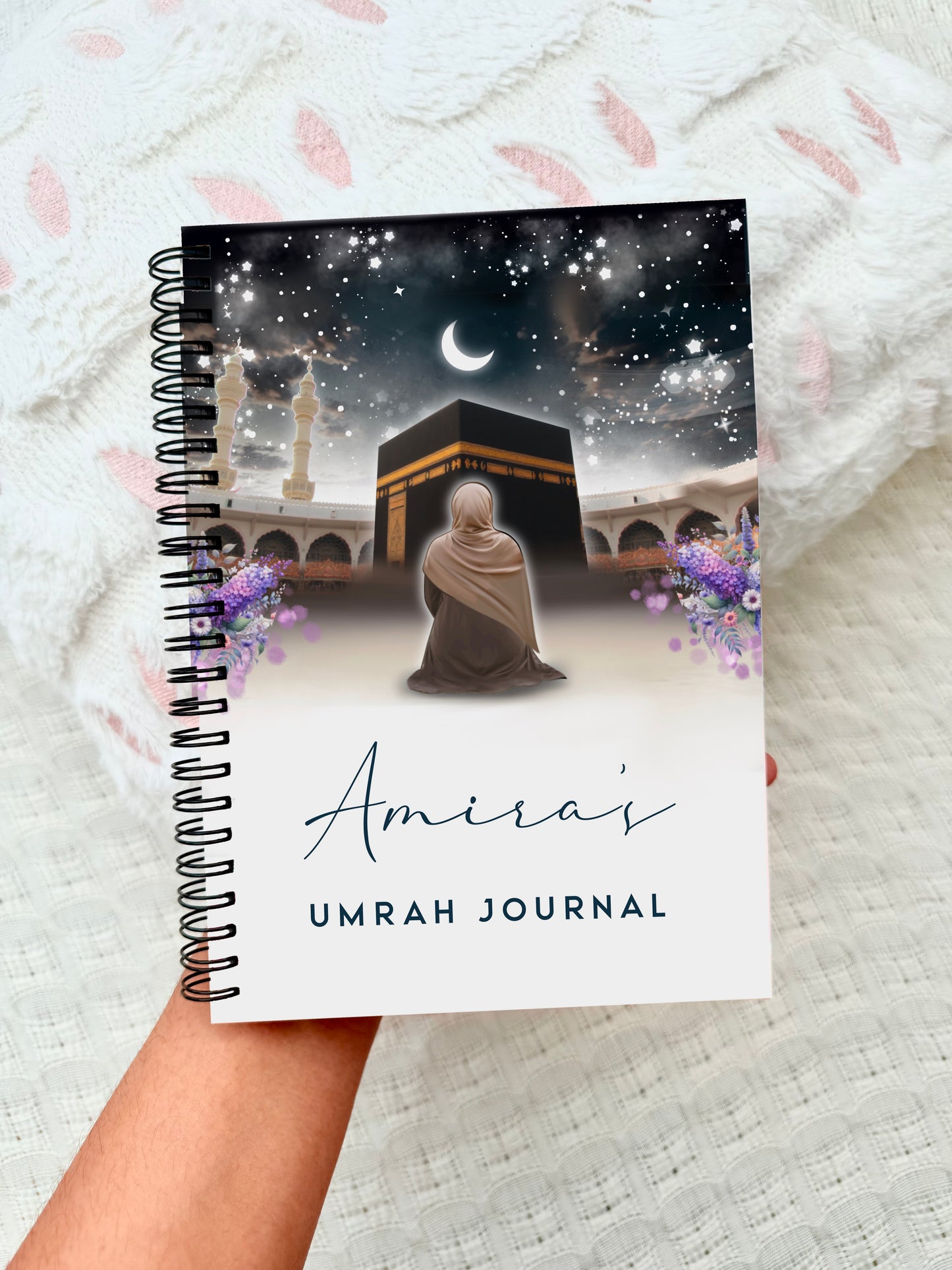 Islamic Personalised Female Women’s Kabah Hajj Umrah Journal A5 Spiral Bound Notebook