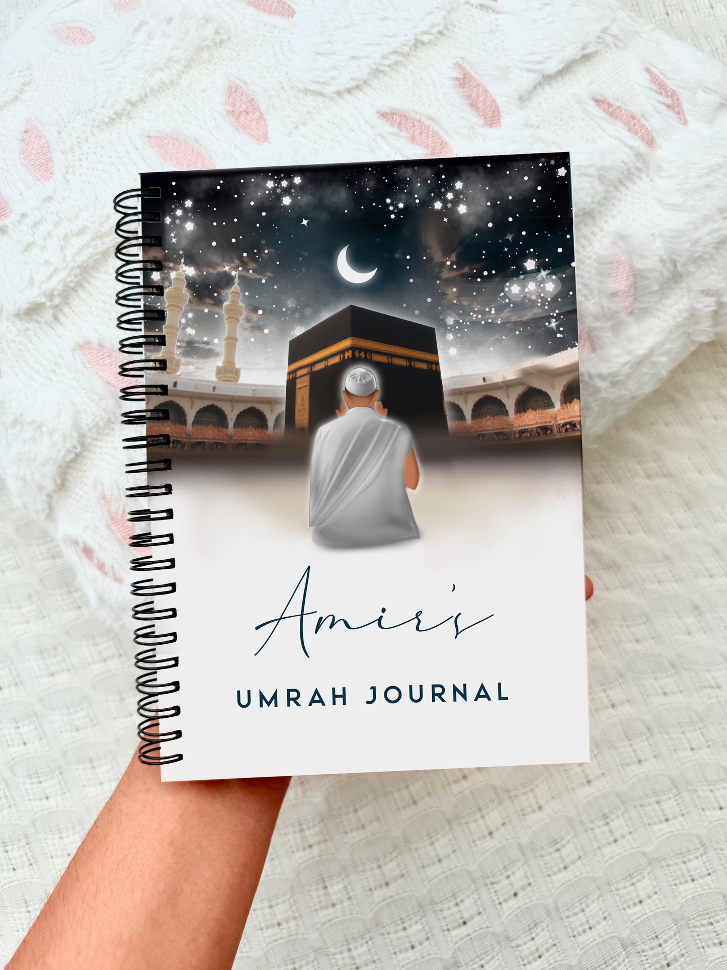 Islamic Personalised Men’s Kabah Hajj Umrah Journal A5 Spiral Bound Notebook