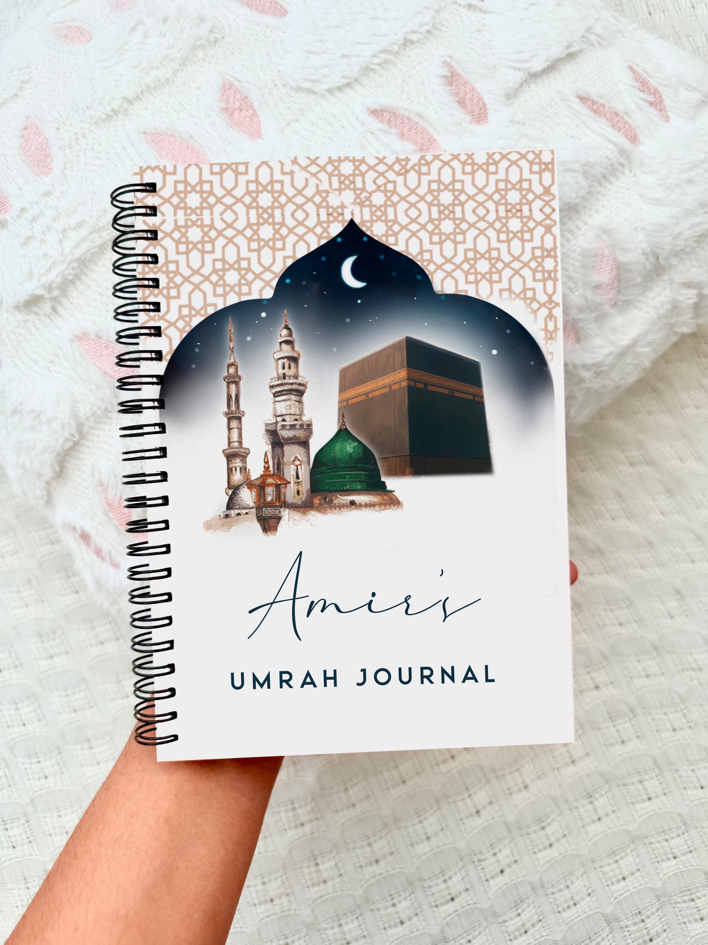 Islamic Personalised Masjid An Nabawiy Kabah Hajj Umrah Journal A5 Spiral Bound Notebook