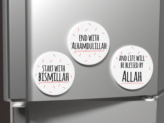 Set of 3 Islamic Speckled Fridge Magnets (available in various colours)