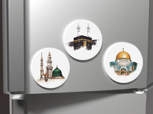 Set of 3 Islamic Landmark Fridge Magnets