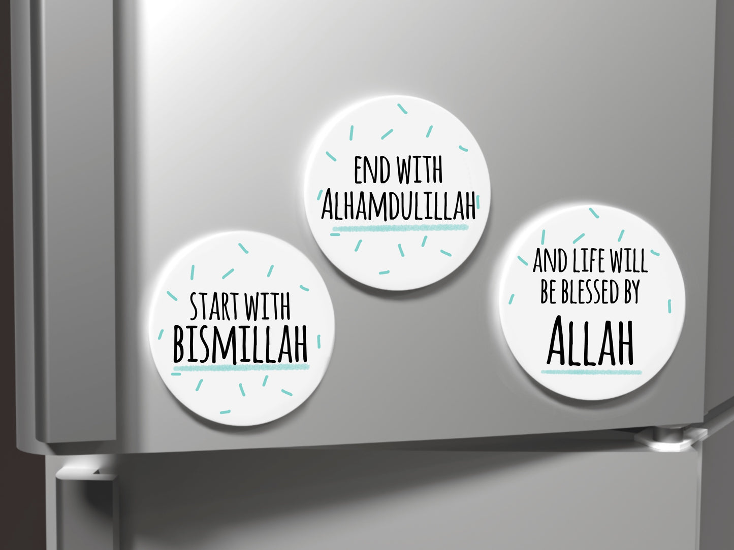 Set of 3 Islamic Speckled Fridge Magnets (available in various colours)