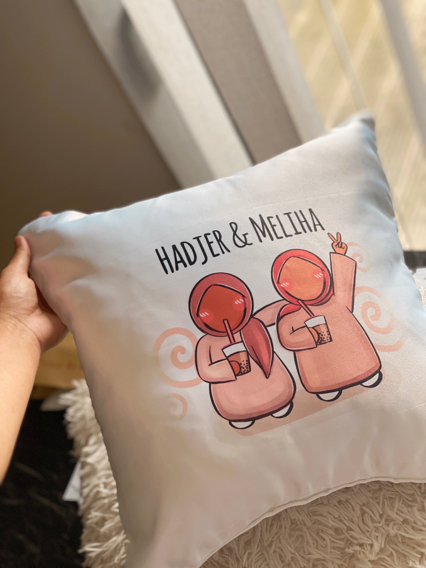 Custom Text Boba Friends Pillowcase (available with insert)