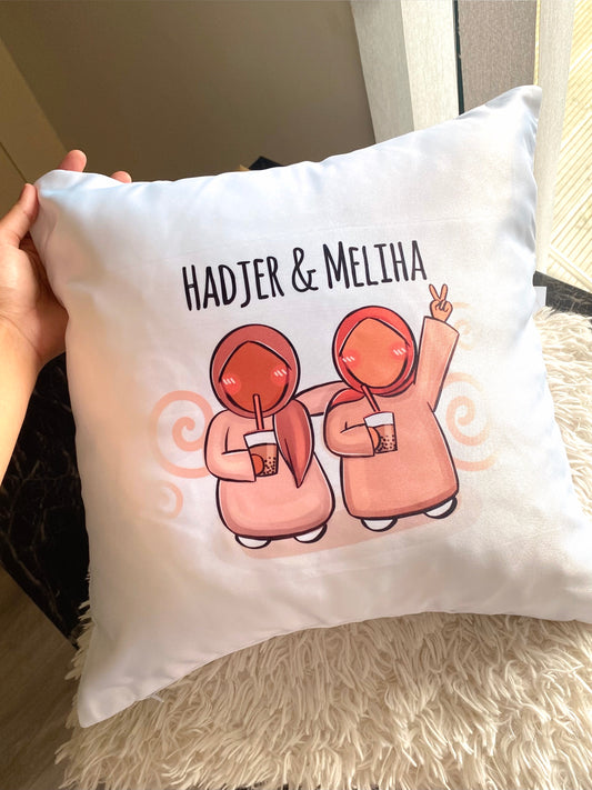 Custom Text Boba Friends Pillowcase (available with insert)