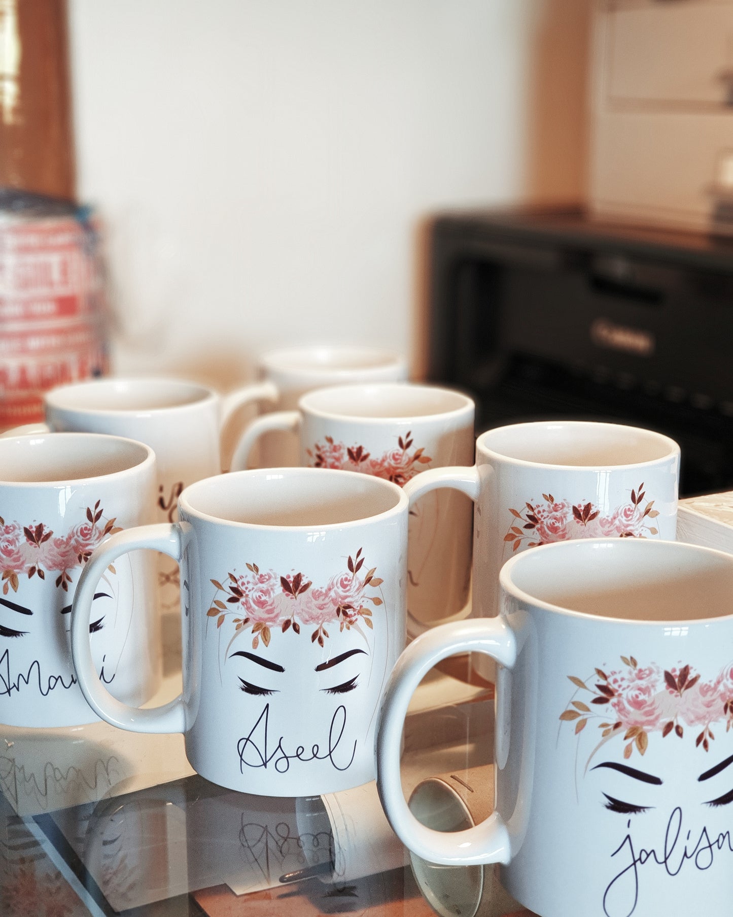 Personalized Floral Hijabi Name Mug