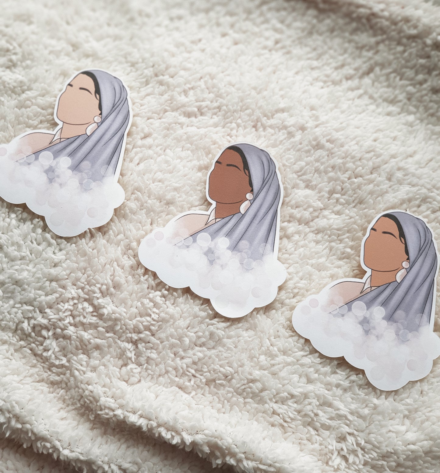 Pack of 6 Purple Patience Stickers (Optional Skin Tone)