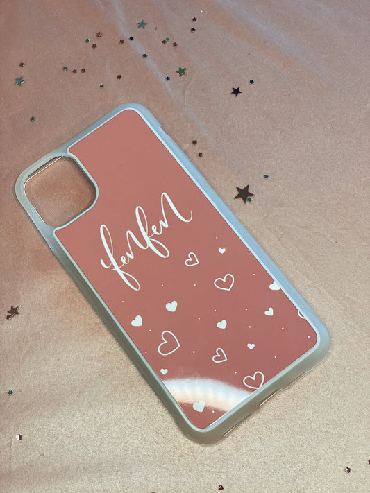 Pink Hearts Personalised Phone Case