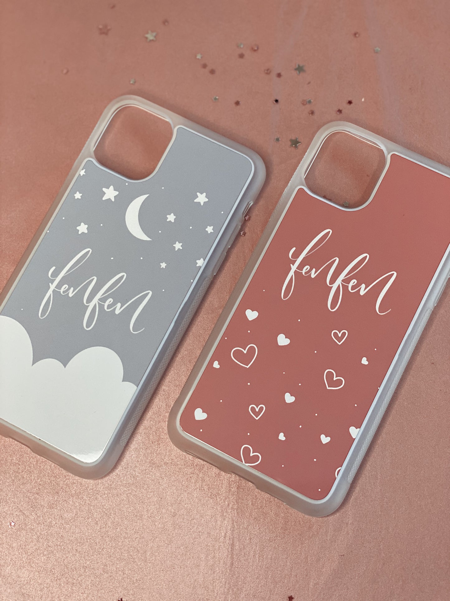 Pink Hearts Personalised Phone Case