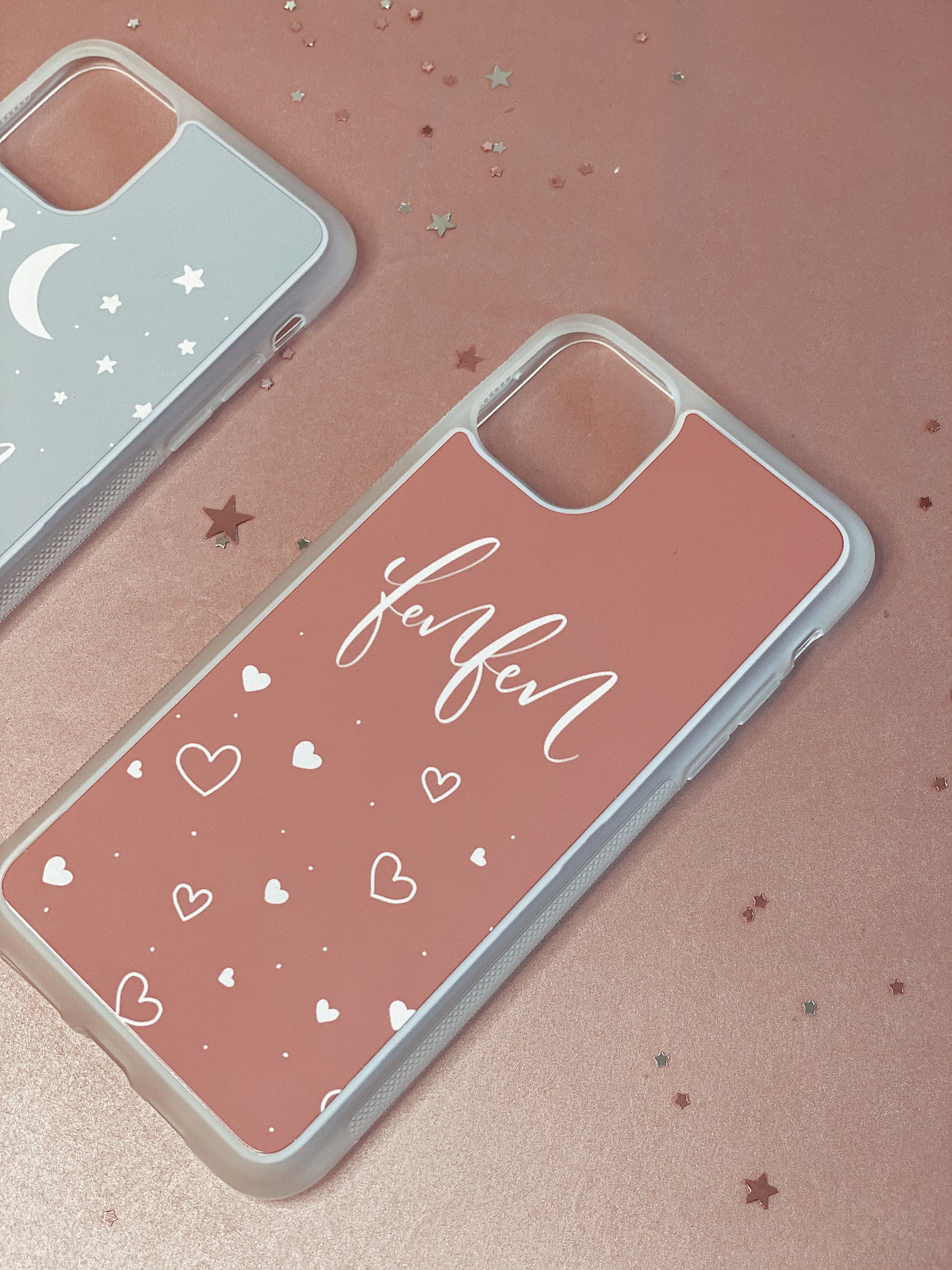 Pink Hearts Personalised Phone Case