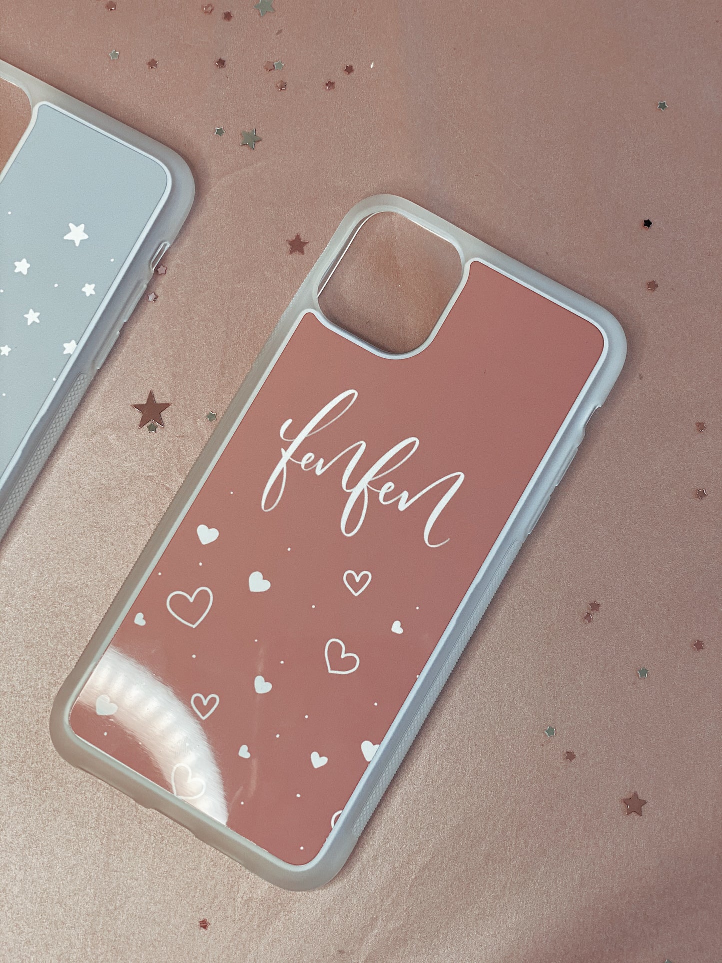 Pink Hearts Personalised Phone Case