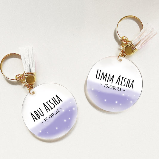 Parent’s Baby Girl Personalised Set of 2 Keychains