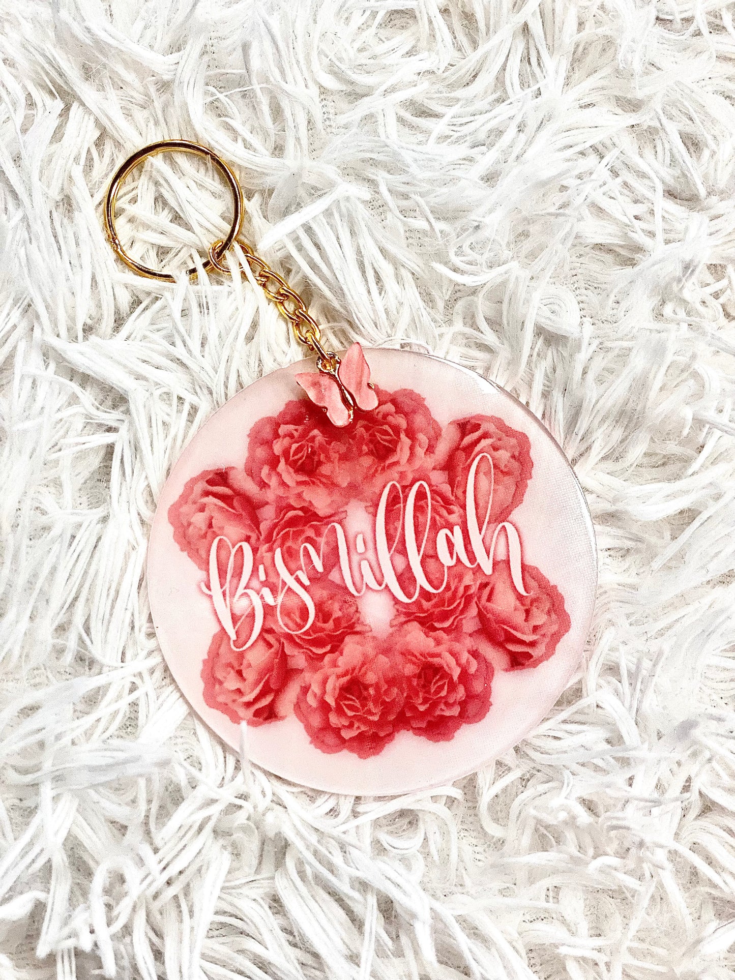 Floral Bismillah Acrylic Keychain