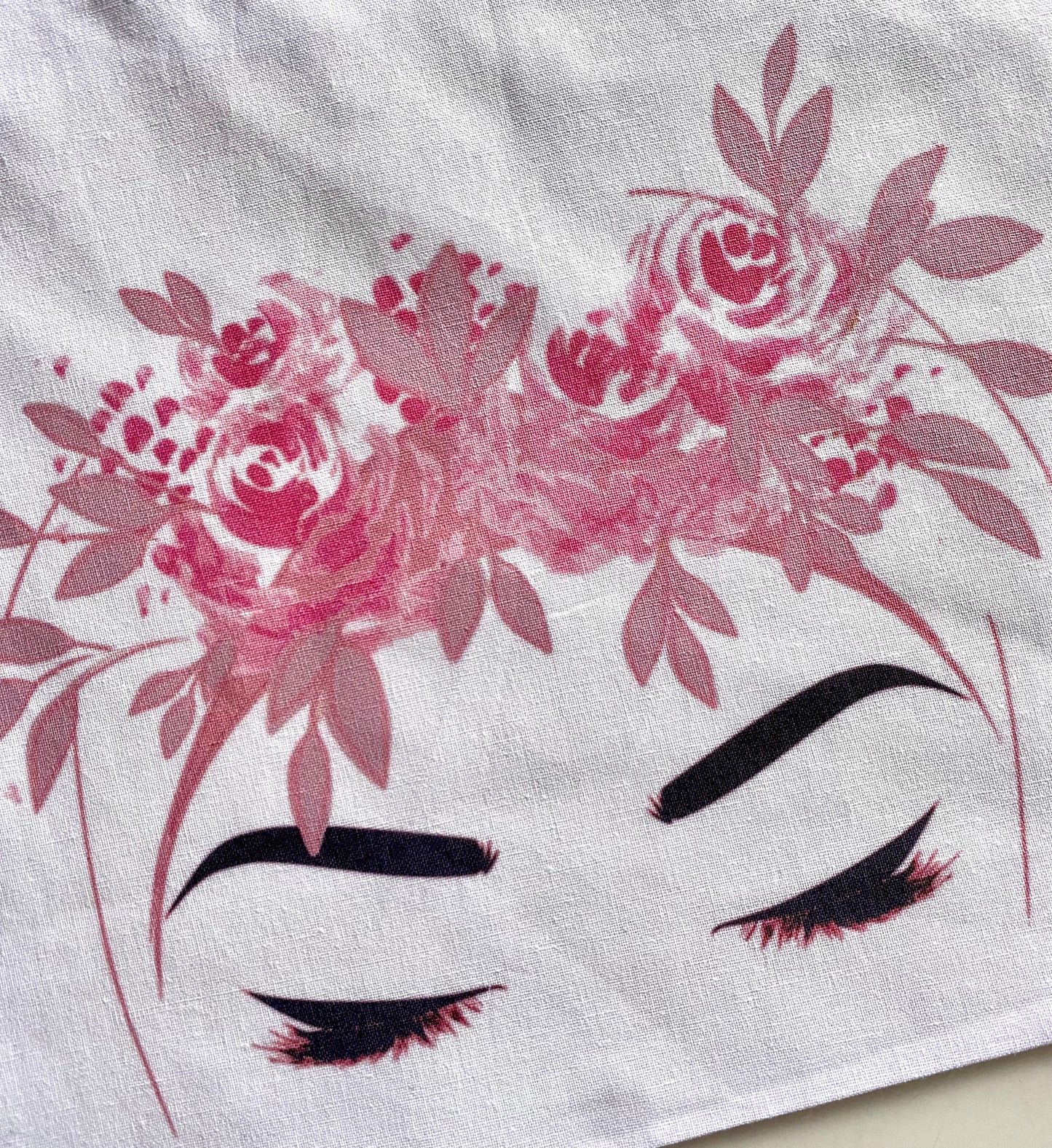 Floral Hijabi Lashes White Tote Bag