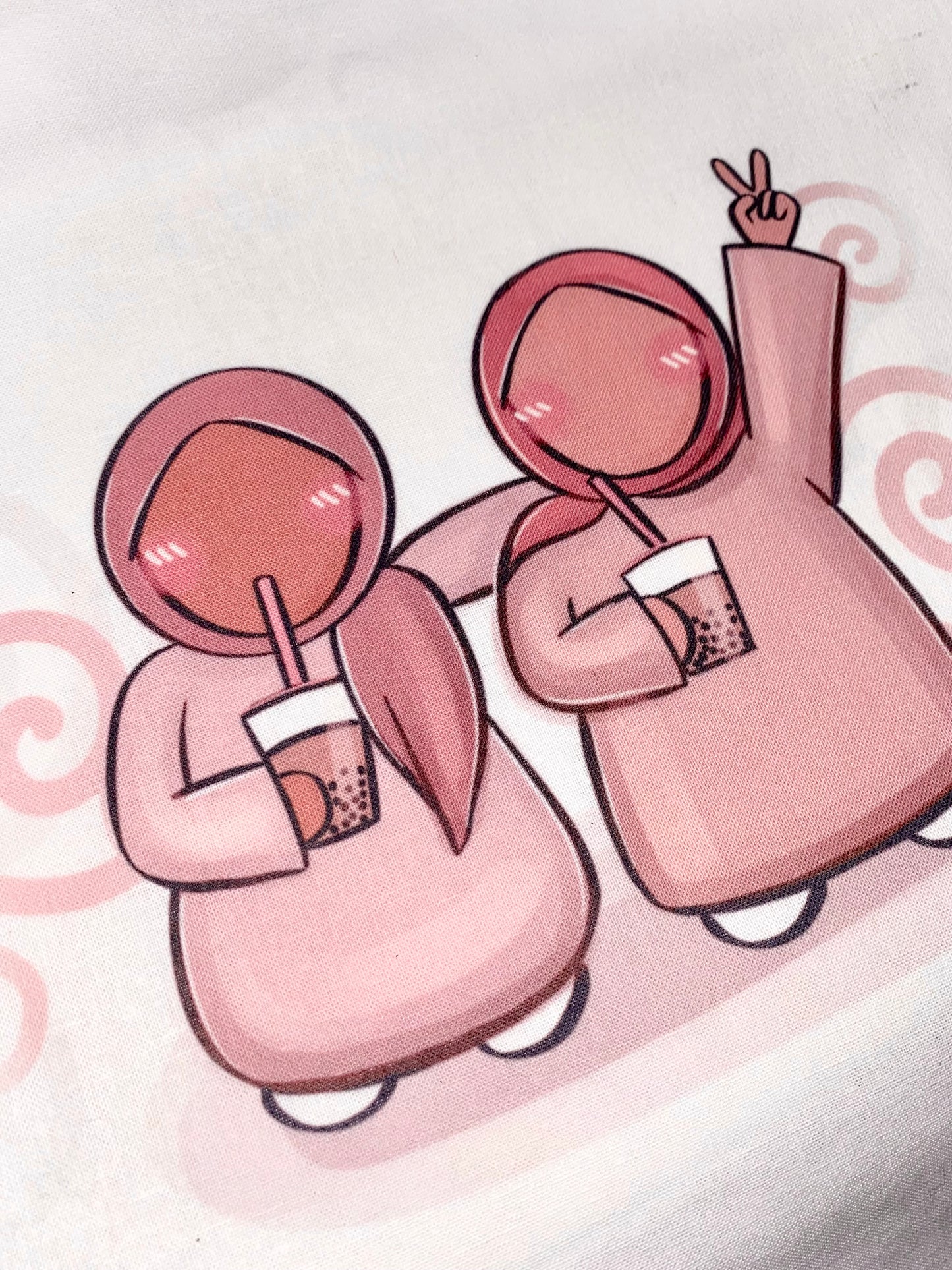 Boba Hijabi Friends White Tote Bag