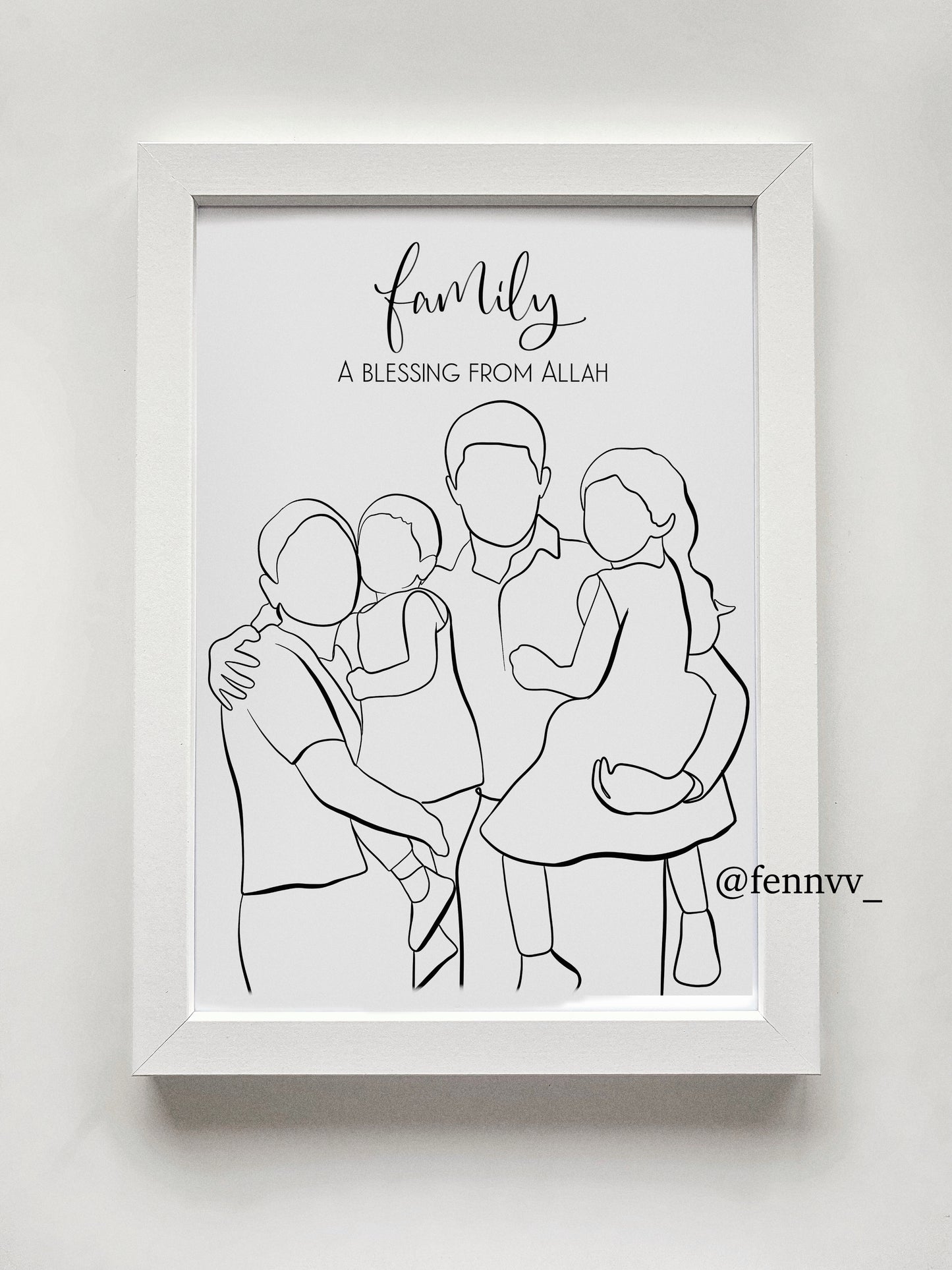 Minimal Custom Illustrated Line Portrait Print