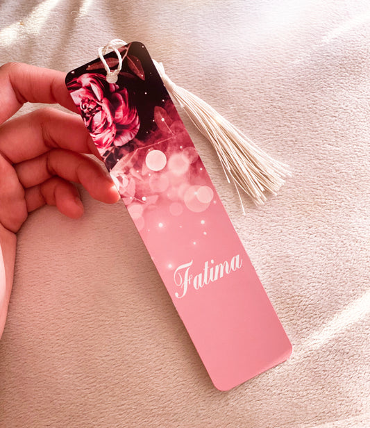 Personalised Rose Name Metal Bookmark