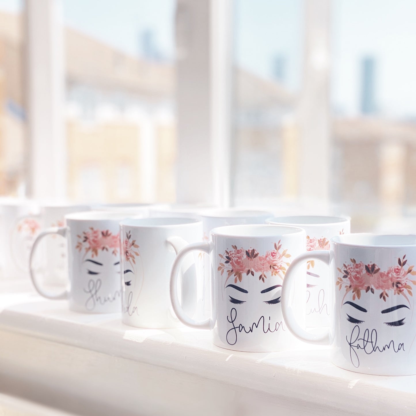 Personalized Floral Hijabi Name Mug