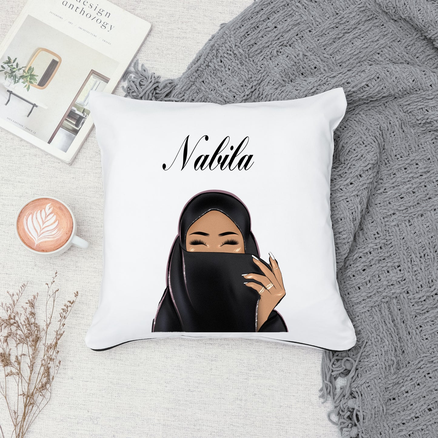 Custom Text Niqabi Graduate Pillowcase (available with insert)