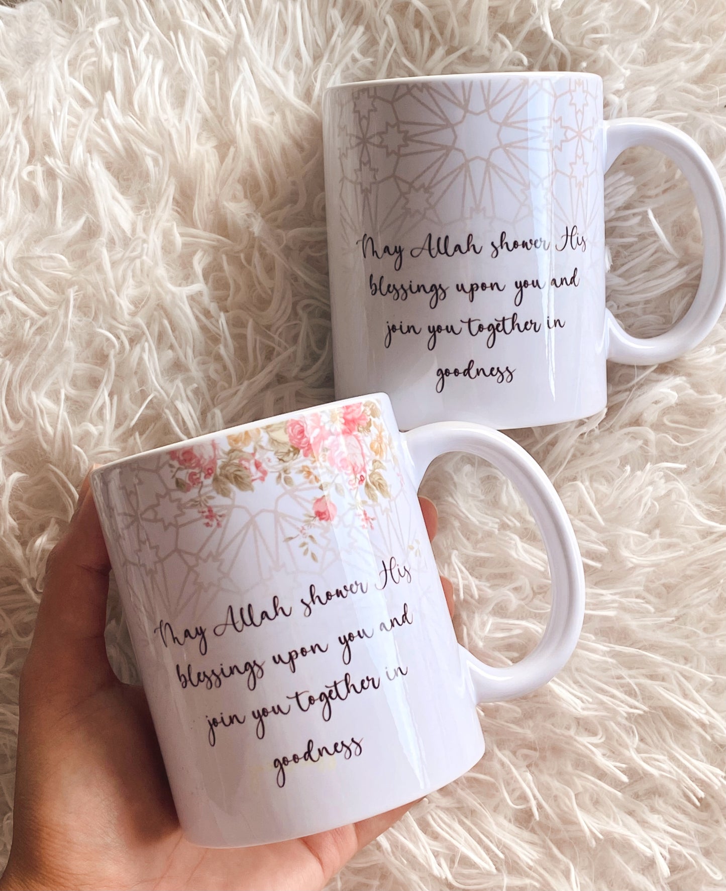 Set of 2 Personalized Couples Name Dua Mugs & Coasters