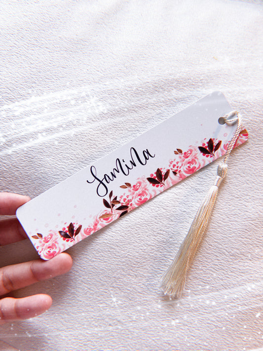 Personalised Metal Floral Bookmark