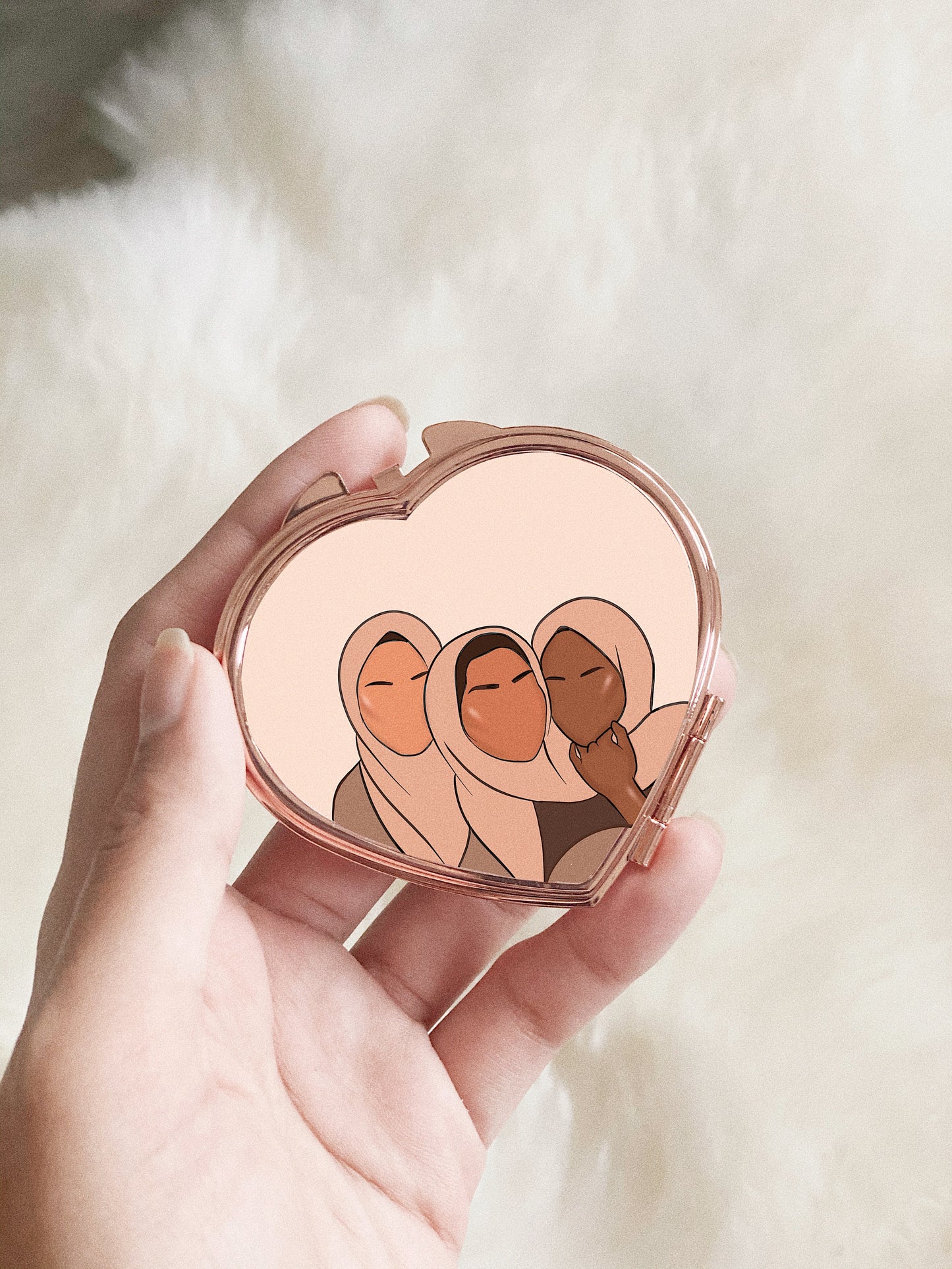 Rose Gold Sisters Compact Mirror