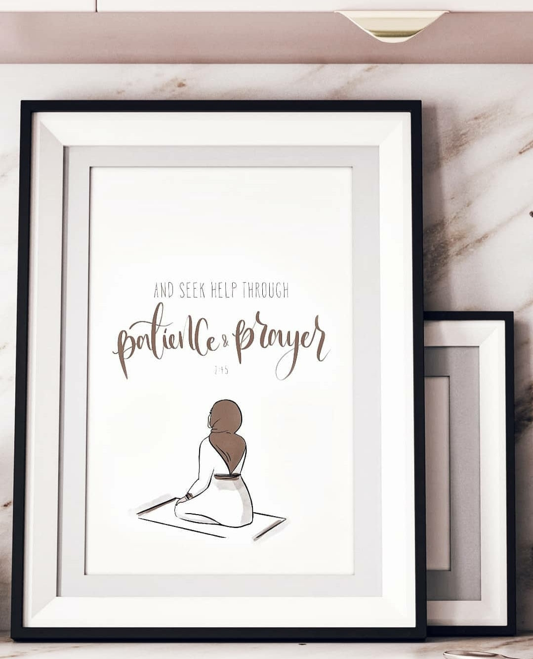Qur’an 2:45 Muslimah Praying Print